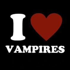 i love vampires sticker on a black background