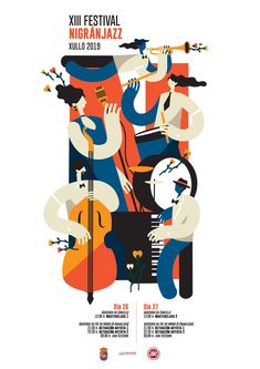 the poster for xiii festival, featuring musical instruments and people in colorful outfits with their hands