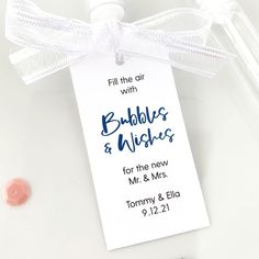 fill the air with bubbles and wishes bubble wand tags Wedding Card Book, Bubble Send Off, Bubble Diy, Wedding Toss, Bubble Wand, Wedding Bubbles, 60 Wedding Anniversary, Outdoor Fall Wedding, Bubble Wands