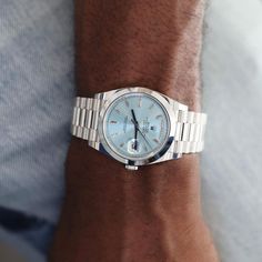 Platinum Watch Men, Men’s Watch, Rolex Blue, Stylish Watches Men, Running Watch, Trendy Watches, Fancy Watches, Tissot Watches, Diamond Baguette