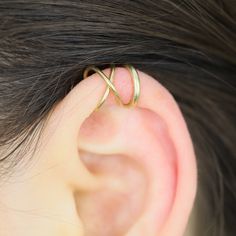 Set of Two Cartilage Ear Cuffs or of Single ear Cuff Helix Earring Non Pierced Ear Cuff Criss Cross Ear Cuff Band Ear Cuff Gold Ear Cuff Etsy Wishlist, Ear Cuff Gold, Minimalist Ear Cuff, Cartilage Ear Cuff, Helix Ear, Helix Earring, Pierced Ear, Teen Jewelry, Wrap Earrings