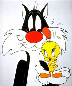 an image of a cartoon cat and bird