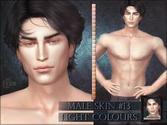 The Sims Resource - Male skin 13 - Light colours Sims 4 Cc Full Body Skin, Shiny Eyes