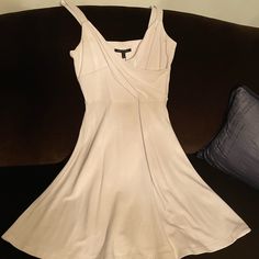 Armani Exchange Sleeveless White Dress. Nwt V Neckline Shrug With Overlapping Flaps Of Fabric Flared Skirt Above-The-Knee Length 79% Viscose, 16% Polyamide, 5% Elastane Sleeveless White Dress, Long Sleeve Silk Dress, Black Tunic Dress, Black Dresses Classy, Knit Tank Dress, High Low Maxi Dress, White Sleeveless Dress, Faux Leather Dress, Flare Mini Dress