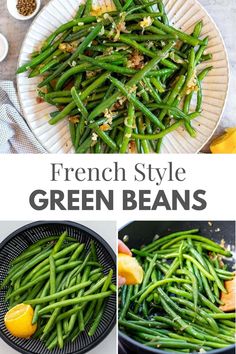 french style green beans with lemons and seasoning