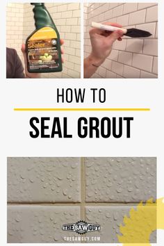 how to seal grout in the bathroom with tile and sponges on the walls