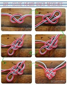 a facebook page with several pictures of pink and silver cords on it, including one knot