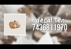 an image of a pumpkin with the words decal ten 74681 1970