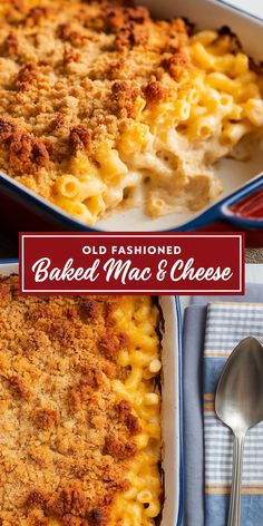 an old fashioned baked macaroni and cheese casserole