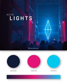 the neon lights website is displayed in front of an image of people at a party