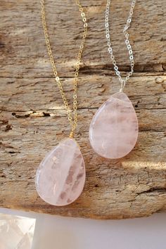 Large Rose Quartz Teardrop Necklace - Sterling Silver or 14kt Gold Filled Rose Quartz is a stone of love. It is believed to restore trust & harmony in relationships and encourage unconditional love. It purifies the heart and promotes self love, inner healing, and friendship. It is an alternate birthstone for January, as well as the spiritual birthstone for Taurus. Spiritual Gemstone Teardrop Pendant Crystal Necklaces, Spiritual Teardrop Gemstone Crystal Necklace, Teardrop Birthstone Jewelry For Healing, Healing Birthstone Teardrop Jewelry, Teardrop Gemstone Beads Jewelry Gift, Rose Quartz Teardrop Jewelry, Rose Gold Rose Quartz Jewelry For Meditation, Rose Gold Gemstone Beads Jewelry For Gift, Rose Gold Jewelry With Gemstone Beads For Gift