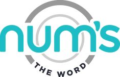 the logo for mum's the word, which is in blue and grey letters