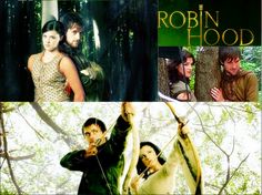 the collage shows three different scenes from robin hood's tv series, robin hood and robin