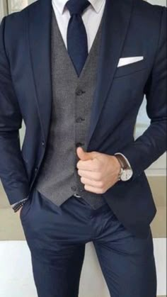 Wedding Suits Men Blue, Mens 3 Piece Suits, Suits Groom, Stylish Mens Suits, A Man In A Suit, Man In A Suit, Classy Suits, Wedding Suits Groom, Dress Suits For Men