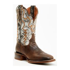 Boasting An 11" Shaft Height, These Boots Are Designed For Both Style And Comfort While Providing The Classic Western Look You Love. The Elegant Square Toe Design Grants A Modern Twist To Traditional Cowboy Footwear, Making These Boots Suitable For Any Occasion. Crafted With A Durable Leather Upper, The Boots Showcase A Beautiful Brown Vamp Complemented By A Striking White And Brown Shaft Adorned With Intricate Western Stitching. The Distinctive Rose Scallops Add A Feminine Detail, Perfect For T Modern Cowgirl, Cowgirl Look, Dan Post, Western Look, Toe Designs, Western Boots, Medium Size, Bootie Boots, Leather Upper