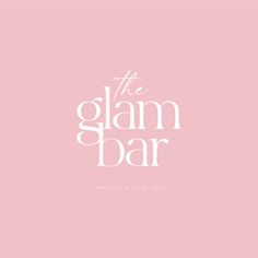 the glam bar logo on a pink background