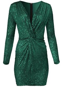 Alternate View Twist-Front Sequin Dress Dazzling Dress, Plunge Dress, Sequin Mini, Olive Color, Sequin Mini Dress, Twist Front, Trendy Dresses, Sequin Dress, Dresses For Sale