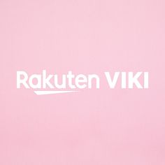 the word rakuten viki written in white on a pink background