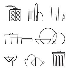 the outlines of different objects are shown in black and white