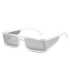 7 Trendy Rectangular Shield Sunglasses With Anti-reflective Detail, Trendy Anti-reflective Rectangular Shield Sunglasses, Trendy Rectangular Anti-reflective Shield Sunglasses, Retro Rectangular Shield Sunglasses For Summer, Rectangular Shield Sunglasses With Gradient Lenses For Party, Silver Rectangular Sunglasses With Mirrored Lenses, Rectangular Mirrored Shield Sunglasses For Summer, Trendy Silver Rectangular Sunglasses, Cool Mirror