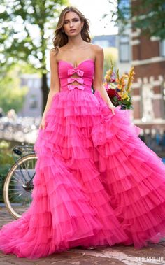 Sherri Hill Gowns, Cutout Gown, Full Tulle Skirt, Tulle Ball Gown, Embellished Gown, Sherri Hill Dresses, Gown Prom