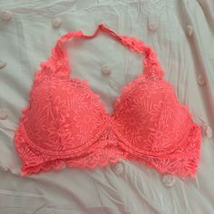 Pink Lace Bralette Lightly Lined Size Large Nwot Questions? Leave A Comment Below! Spring Push-up Bra With Lace Trim, Spring Lace Trim Push-up Bra, Cute Bralettes, Bralette Outfit, Library Aesthetic, Victoria Secret Pink Bras, Pink Lace Bralette, Sleep Wear, Triangle Bralette