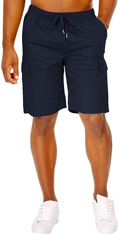 These Classic Loose Fit Navy Blue Men's Cargo Shorts are expertly tailored for a comfortable fit and designed with multiple pockets to provide exceptional convenience. The lightweight fabric gives you a breathable wear, offering increased comfort and ease of movement. 100% Cotton Imported Drawstring closure Machine Wash Brand Size Sleeve Length Chest Shoulder S 24.4 33.5 17.2 M 24.8 35.4 17.7 L 25.2 37.4 18.2 XL 25.6 39.4 18.7 2XL 25.8 41.3 19.3 3XL 26 44.3 20 Winter Knit Hats, Cargo Shorts Men, Mens Cargo, Winter Knits, Mens Sandals, Cargo Shorts, Blue Man, Boots Men, Navy Blue