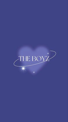 the boyz logo on a blue background with stars in the shape of a heart