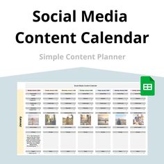 the social media content calendar is shown