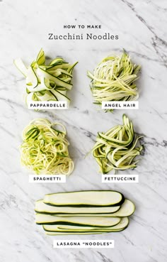 how to make zucchini noodles with step by step instructions on how to cut them