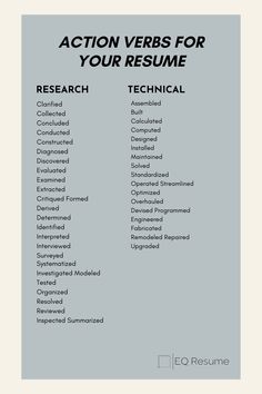 the action verbs for your resume