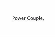 the word power couple is shown in black on a white background with an arrow pointing to it