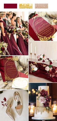 a collage of photos showing different types of wedding decorations