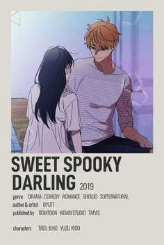 the poster for sweet spooky darling shows two people sitting next to each other