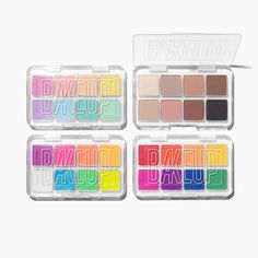 For the color fanatics, this kit will truly unleash your creativity by including all 4 Palm Palettes. Each palette features eight buttery, buildable shades that can be mixed and matched for endless looks. From Monday morning to Saturday night, any occasion and every emotion. Essential Makeup Brushes, Play Makeup, Makeup Palettes, How To Apply Eyeshadow, Eyes On The Prize, Pigment Powder, Lower Lashes, Eye Primer, Color Psychology