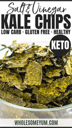 salt and vinegar kale chips with low carb gluten free healthy keto