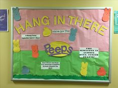 a bulletin board with peeps written on it