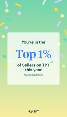 the top 10 % off sellers on tpt this year is up to $ 50