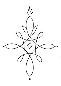 a black and white drawing of an abstract flower with two petals on it's center