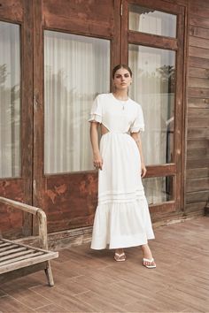 SOFIA Linen Short Sleeve Cut Out Midi Dress White Flax Dress - Etsy White Linen Dress With Short Sleeves For Day Out, White Linen Maxi Dress With Short Sleeves, White Midi Dress Short Sleeve For Daytime, White Linen Dress For Brunch, White Linen Dress For Summer Brunch, Over Size Dress, Flax Dress, Resort Dress, Cut Out Midi Dress