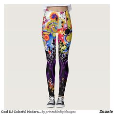 Spring Multicolor Gym Leggings, Casual Multicolor Printed Leggings, Modern Speakers, Crazy Leggings, Funky Leggings, Fitted Multicolor Fun Leggings, Fitted Multicolor Graphic Print Leggings, Comfy Leggings, Fun Prints