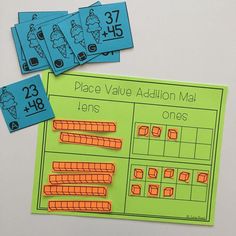 place value addition mats for fractions and numbers