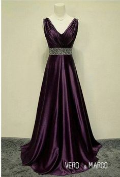 Purple dress Summer Formal, Evening Dress Floor Length, Purple Beaded, Dress 2015, Mia 3, Bridal Party Dresses, Beaded Belt, Eggplant Purple, Purple Satin