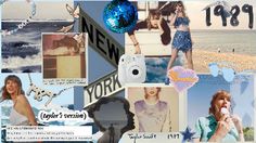 a collage of photos from the new york city with images and words on it