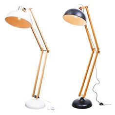 two lamps are shown side by side on a white background