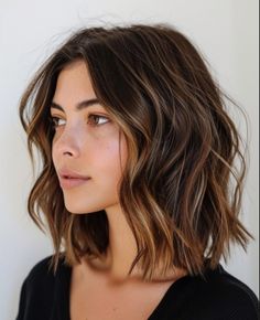 California Brunette Hair, California Brunette, Brunette Hair With Highlights, Brunette Balayage Hair, Brown Hair Balayage, Wavy Bobs, Balayage Brunette, Hair Color And Cut, Hair Envy