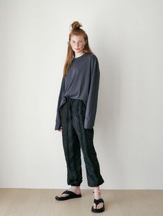 Composition : cotton 38.5% pima 38.5% polyester 23%Color : charcoalCountry of Origin : KOREA Charcoal Cotton Tops For Fall, Long Sleeve T Shirt, Long Sleeve Tshirt, Composition, Top Outfits, The Originals, Clothes For Women, Long Sleeve, T Shirt