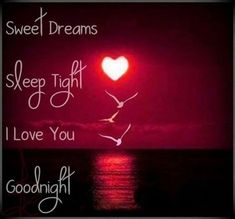 a red heart with the words sleep tight i love you goodnight