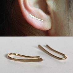 These gorgeous ear pins are made of 14k Rose gold filled ,Sterling silver or 14k gold filled 0,8mm wire and with a hammered and polished finishing. I ship all items in a jewelry gift box Measures:15mm. 20 gauge - 0.8 mm Gift Ideas For Girlfriend, Ear Sweeps, Ideas For Girlfriend, Crawler Earrings, Ear Crawler Earrings, Crawlers Earrings