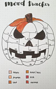 a pumpkin with the words mood tracker written on it